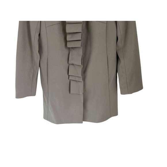 J.Crew Womens Ruffle Front 100% Wool Coat Size Pale Gray Long Sleeve - Picture 11 of 11
